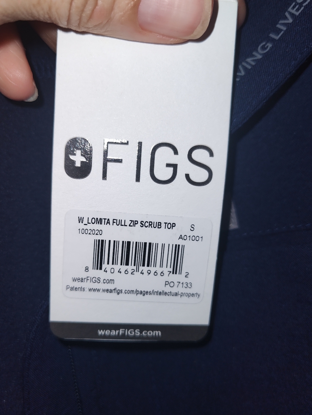 NWT Figs Navy Small Limits Zip Scrub Top - Picture 6 of 8